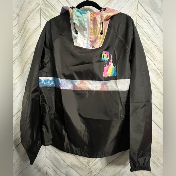 Walt Disney World Windbreaker Rain Jacket Watercolor Art Castle M NEW W TAGS - Picture 2 of 10